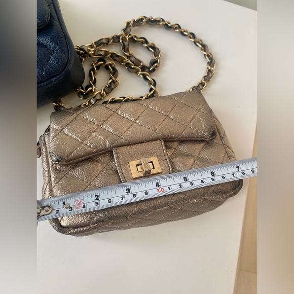 TWO Chanel style chain strap, real leather used purses, med/small - Picture 14 of 16